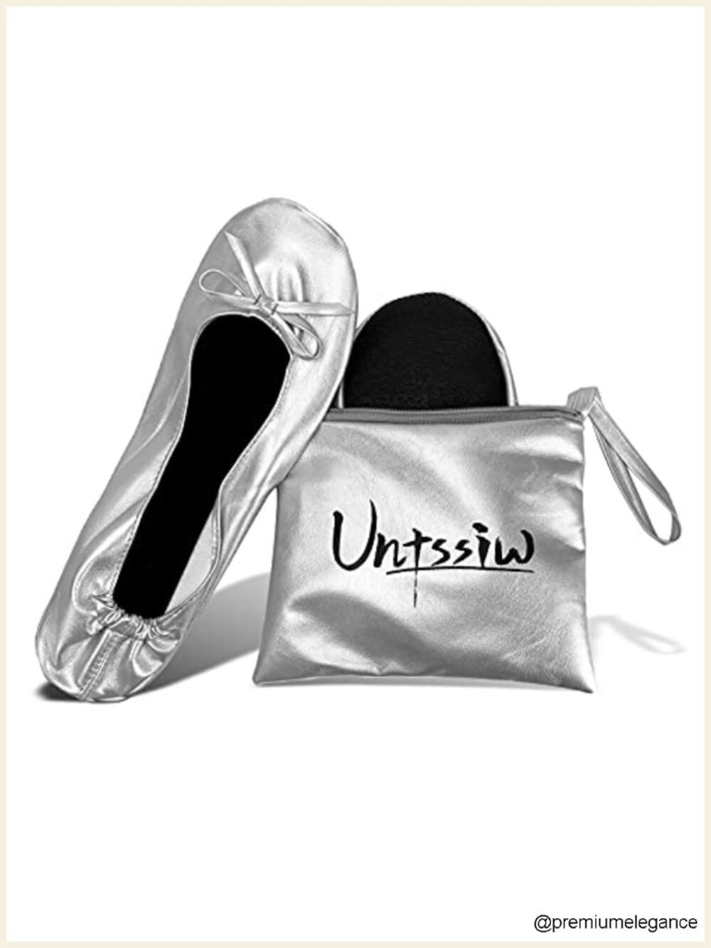 Foldable Ballet Flats with Travel Pouch, Women's Roll Up Dance Shoes